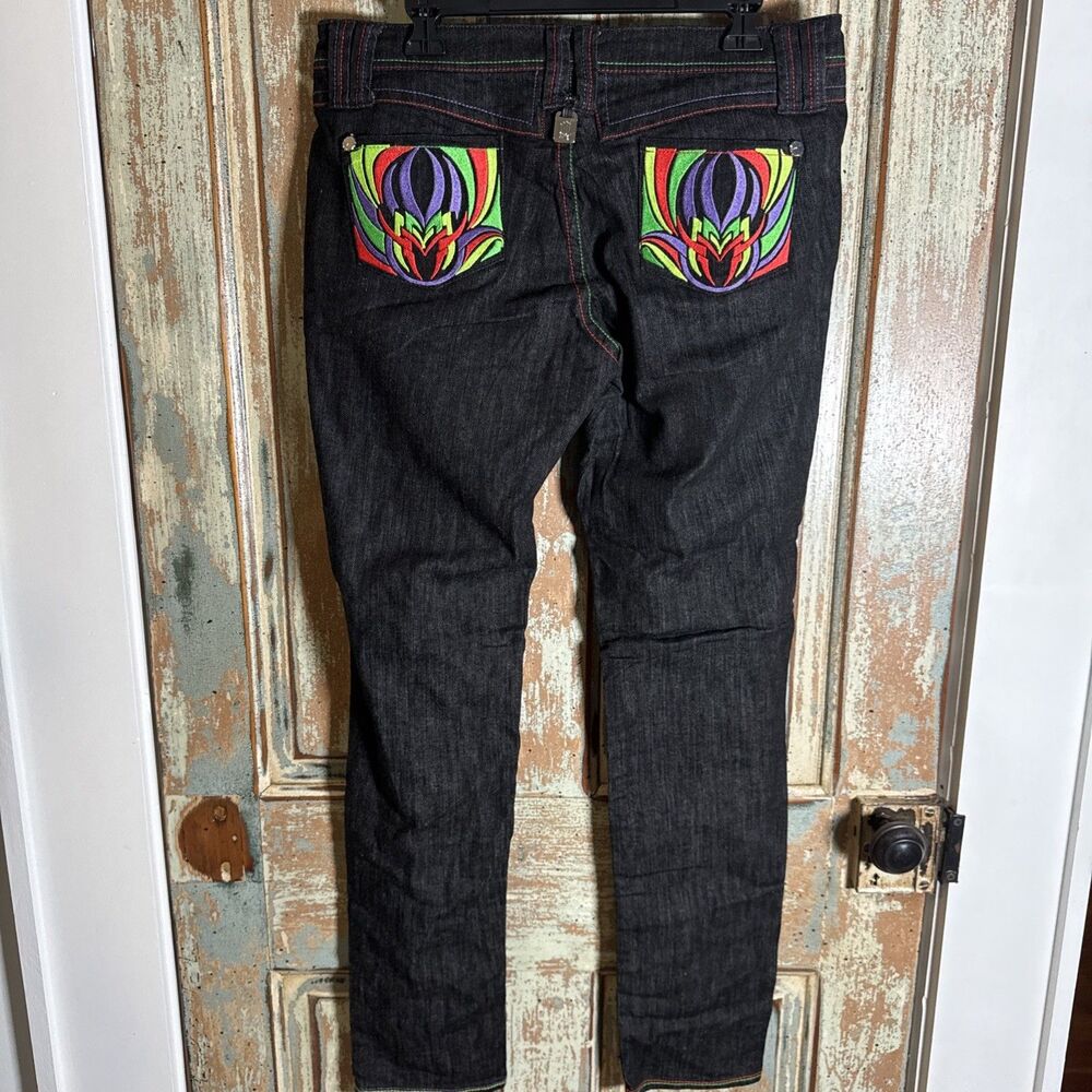 Miskeen Jeans Multi Color 5 Pocket 13 Mid Rise Dark Wash Colorful